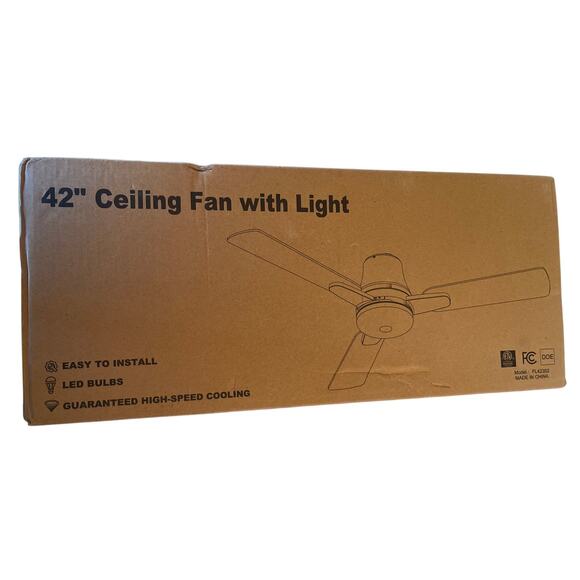New 42” Low Profile Modern Ceiling Fan With LED Light and Remote - Picture 7 of 8